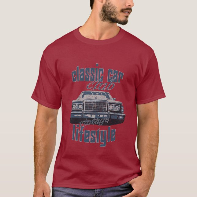 Camiseta clásico club de coches retro músculo amante de los (Anverso)