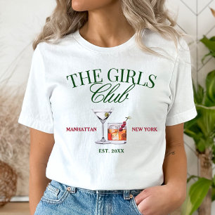 Camiseta Clásico Club de Cócteles Rojo y Verde Chica