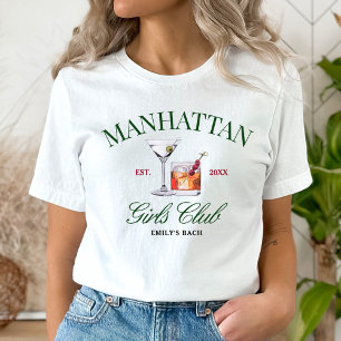 Camiseta Clásico Club de Cócteles Verde y Chica Rojo