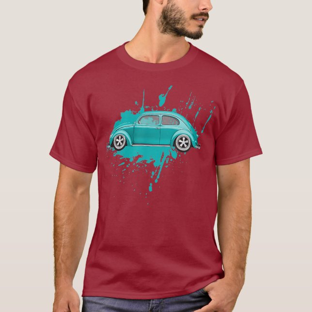 Camiseta Clásico coche de época pintar escarabajo viejo bug (Anverso)