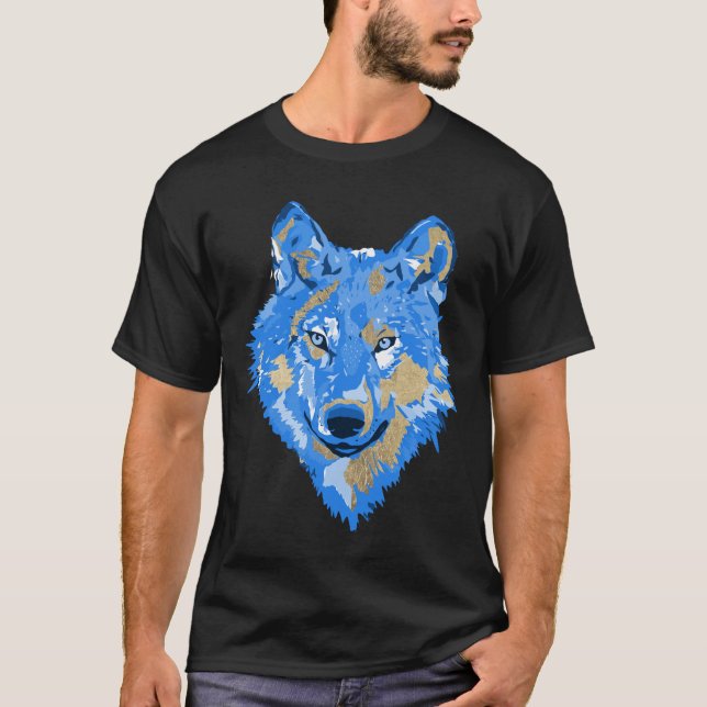 Camiseta Clásico color dorado manchas lobo (Anverso)