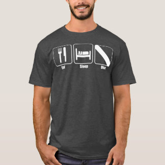 Camiseta Clásico Comer Sueño Bucear Minimalista Scuba Buceo