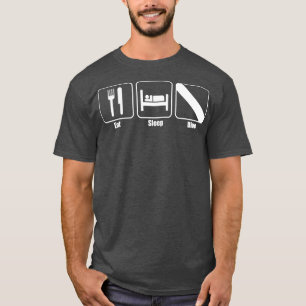 Camiseta Clásico Comer Sueño Bucear Minimalista Scuba Buceo