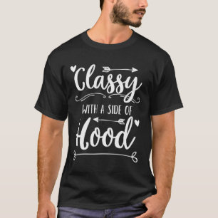 Camiseta Clásico Con Un Lado De Hood Cute Sentido