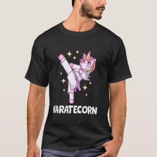 Camiseta Clásico Cute Karate Unicornio Chica Karatecorn