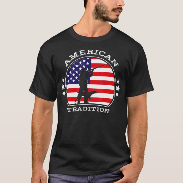 Camiseta Clásico de caza de aves de la bandera estadouniden (Anverso)