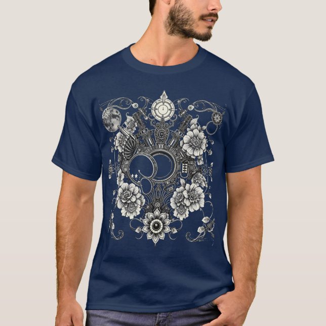 Camiseta Clásico de Ilustracion floral ornamental vintage (Anverso)