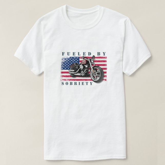 Camiseta Clásico de la bandera estadounidense sobre la bici (Diseño del anverso)