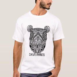 Camiseta Clásico de Mandala salve nuestros rinocerontes