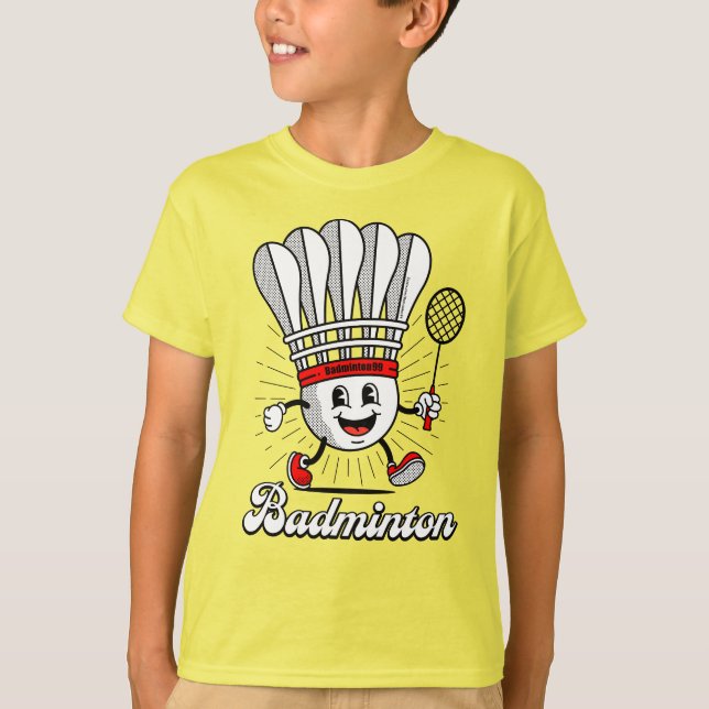 Camiseta Clásico de Mascot de Badminton (Anverso)