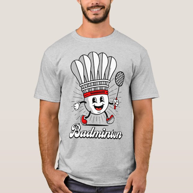 Camiseta Clásico de Mascot de Badminton (Anverso)