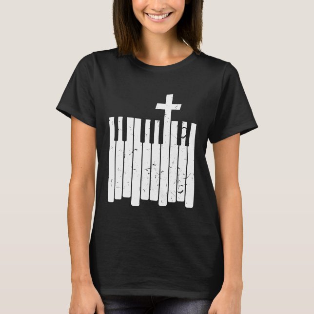 Camiseta Clásico de Piano Cristiano de Banda Cristiana (Anverso)