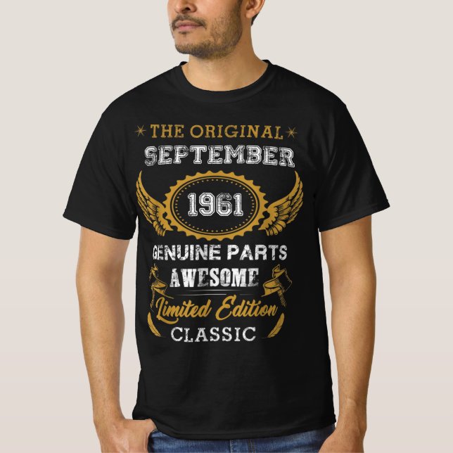 Camiseta Clásico de Septiembre de 1961 Regalos de cumpleaño (Anverso)