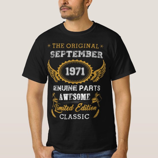 Camiseta Clásico de Septiembre de 1971 Regalos de cumpleaño (Anverso)