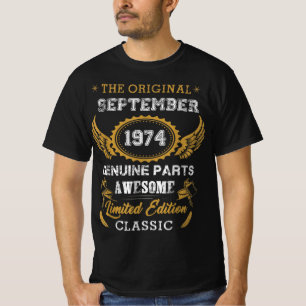 Camiseta Clásico de Septiembre de 1974 Regalos de cumplea