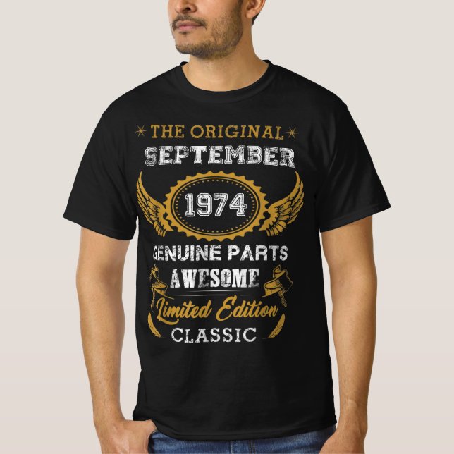 Camiseta Clásico de Septiembre de 1974 Regalos de cumpleaño (Anverso)