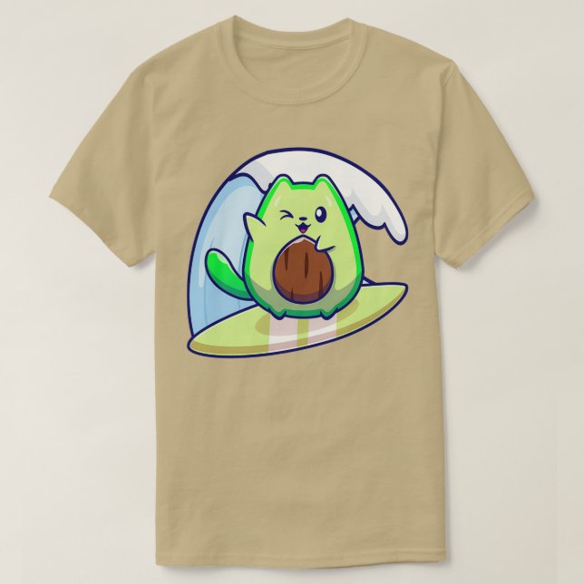 Camiseta Clásico de Surfing de aguacate (Diseño del anverso)