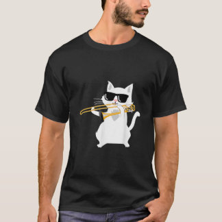 Camiseta Clásico de trombón de juego de gato