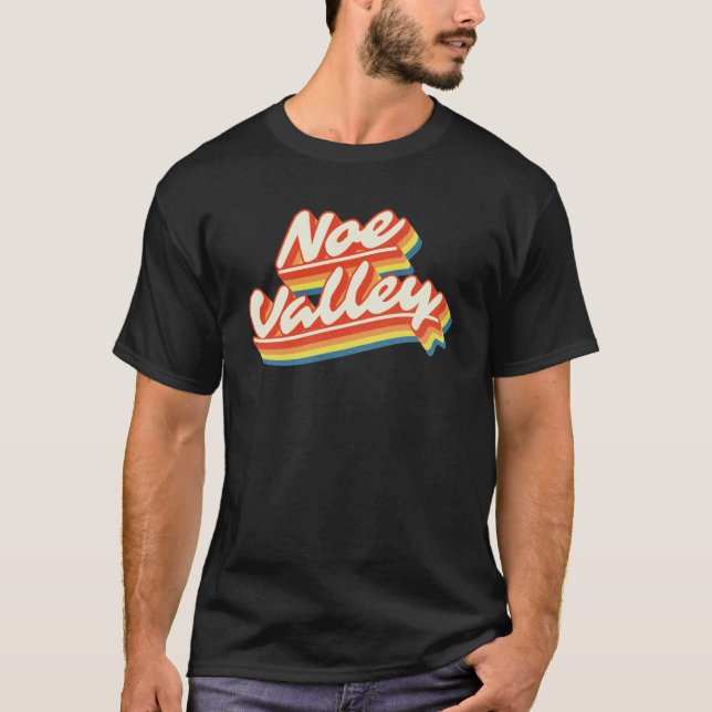 Camiseta Clásico del Arcoiris Retro de Noe Valley (Anverso)