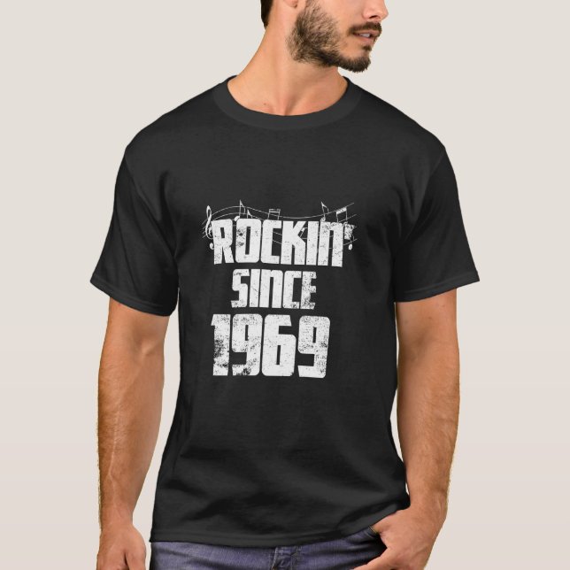 Camiseta Clásico del cumpleaños rock desde 1970 (Anverso)