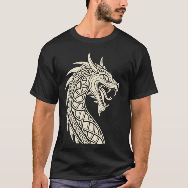 Camiseta Clásico Dragon Viking World Serpent u2013 Nordic K (Anverso)