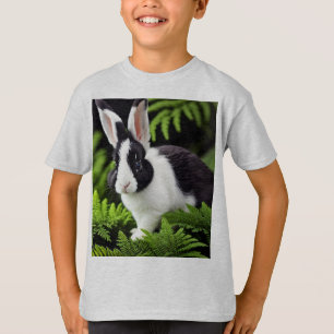 Camiseta "Clásico encanto: Conejo conejo conejo blanco y ne