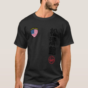 Camiseta Clásico Equipo Karate Shotokan USA Bandera Kanji J
