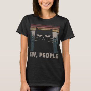 Camiseta Clásico Ew People Black Cat Graciosa Anti Intr Soc