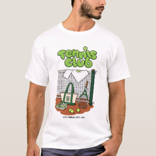 Camiseta Clásico Gráfico Deportivo Club de Tenis – Verde Te