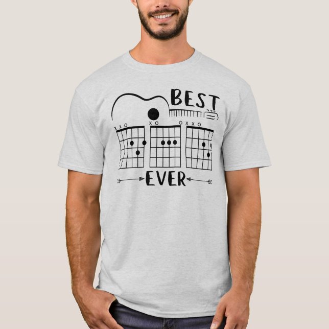 Camiseta Clásico guitarrista guitarra papá acorde acústico (Anverso)