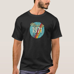 Camiseta Clásico Hecho En 1971 Vintage Groovy Cumpleaños