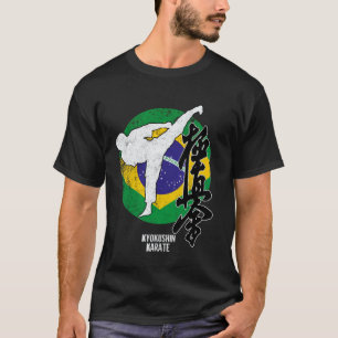 Camiseta Clásico Kyokushin Brasil Karate bandera de Brasili