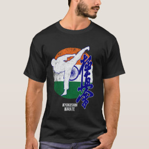 Camiseta Clásico Kyokushin India Karate bandera de la India