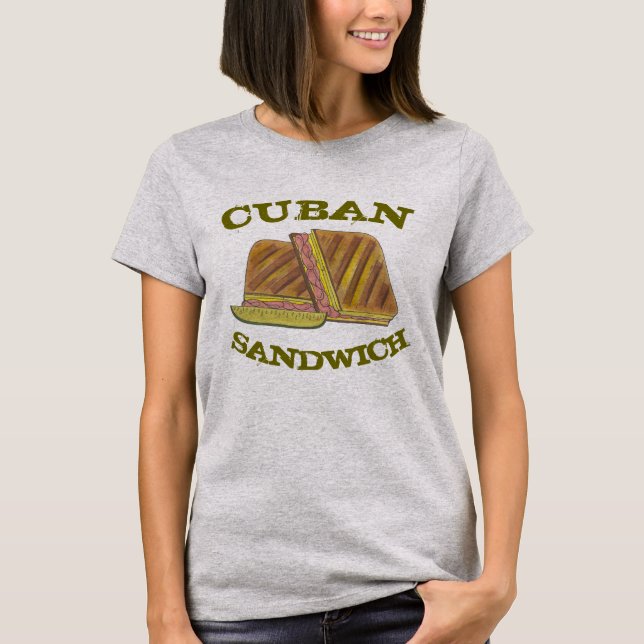 Camiseta Clásico Miami Sandwich Cubano Ham Cerdo Queso Suiz (Anverso)