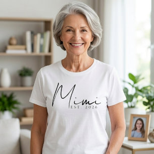 Camiseta Clásico Mimi EST Año Script Familia Simple