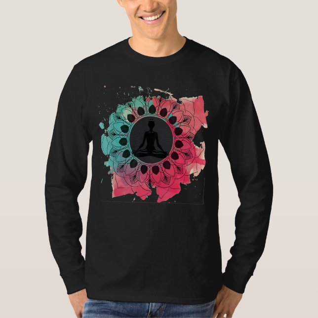 Camiseta Clásico Mood Lotus Flor Mandala Yoga Meditación G (Anverso)