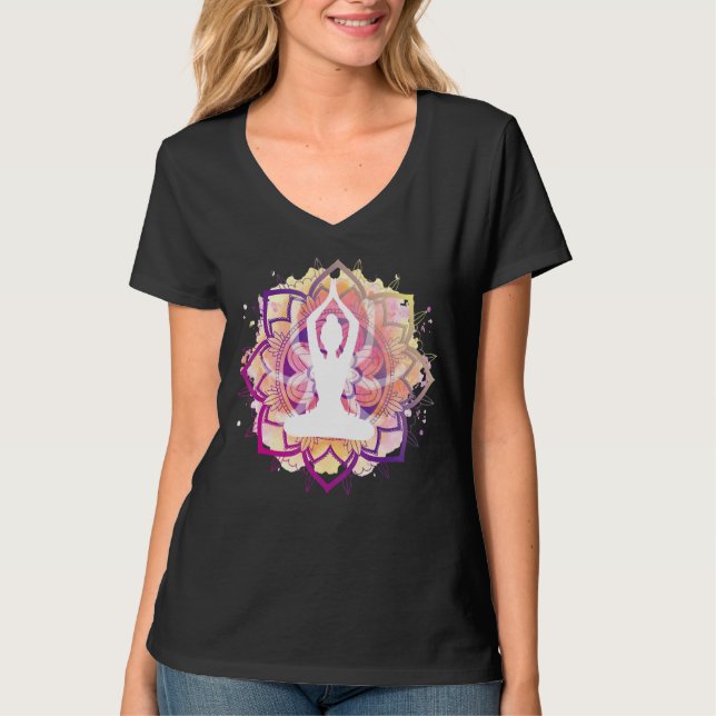 Camiseta Clásico Mood Lotus Flor Mandala Yoga Meditación G (Anverso)
