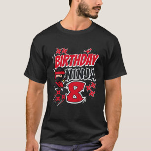 Camiseta Clásico Niños Edad 8 Ninja Karate Cumpleaños 8 Año