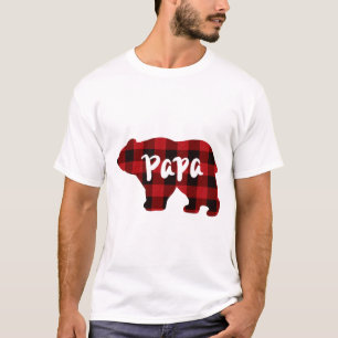 Camiseta Clásico papá oso rojo y negro escúfalo