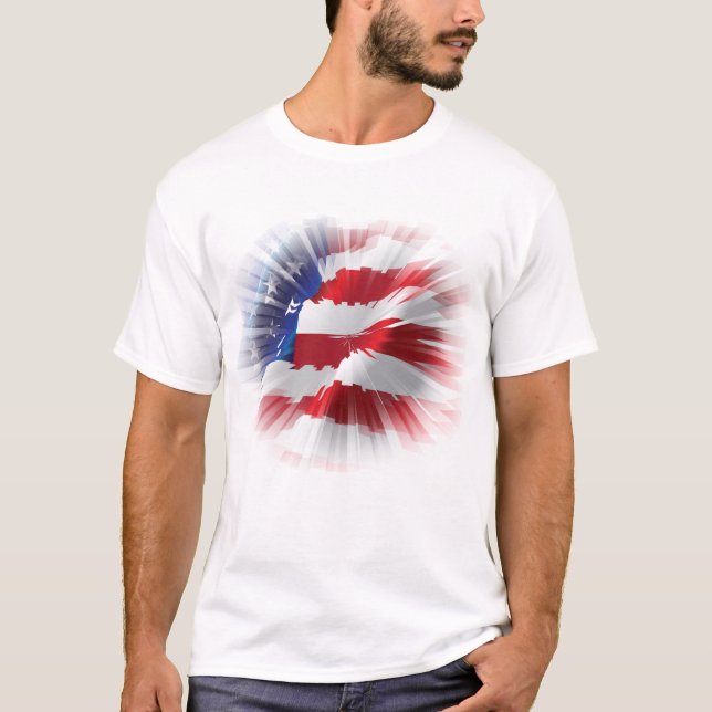 Camiseta Clásico patriótico y poderosa bandera norteamerica (Anverso)