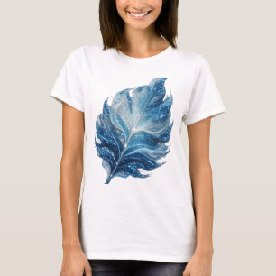 Camiseta Clásico Plata HOJA DE ESTRELLA AZUL Diseño Moderno