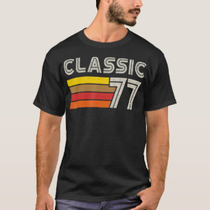 Camiseta Clásico Retro Número 77 Nacido 1977 Turning 77 Bir