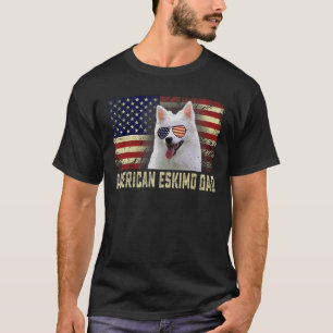 Camiseta Clásico Retro Usa Flag American Eskimo Dad Padres