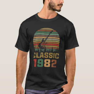 Camiseta Clásico Retro Vintage 1982 40º Cumpleaños Guitar P