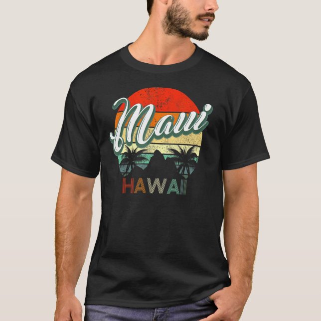 Camiseta Clásico retro vintage Maui Hawaii (Anverso)