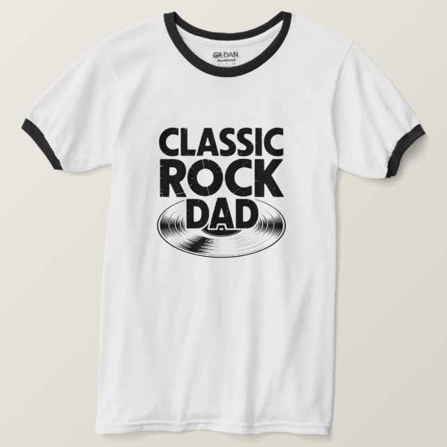 Camiseta Clásico Rock Dad Ringer Tee (Anverso del diseño)