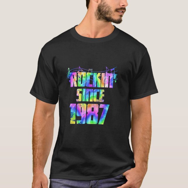 Camiseta Clásico Rock Retro de Cumpleaños Desde 1987 (Anverso)