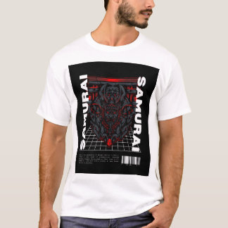 Camiseta "Clásico Samurai: Tee de Guerrero Blanco y Negro"