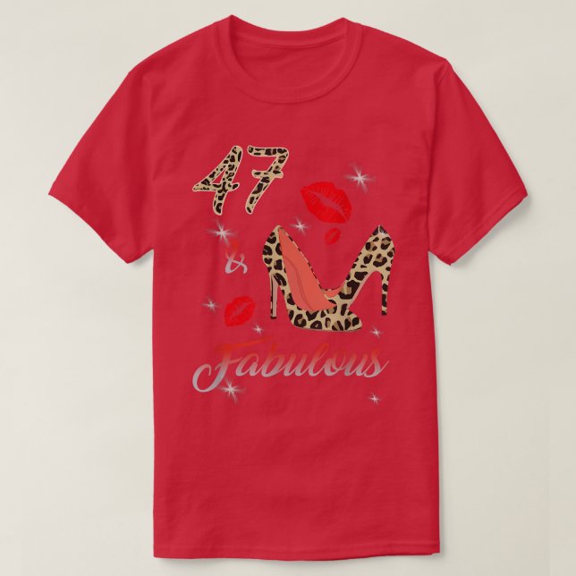 Camiseta Clásico Sassy 47 Fabulous High Heel Leopard 47th B (Diseño del anverso)