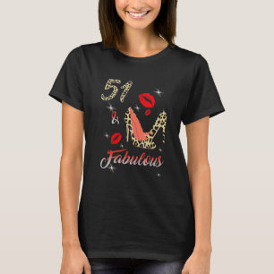 Camiseta Clásico Sassy 51 Fabulous High Heel Leopard 51st B